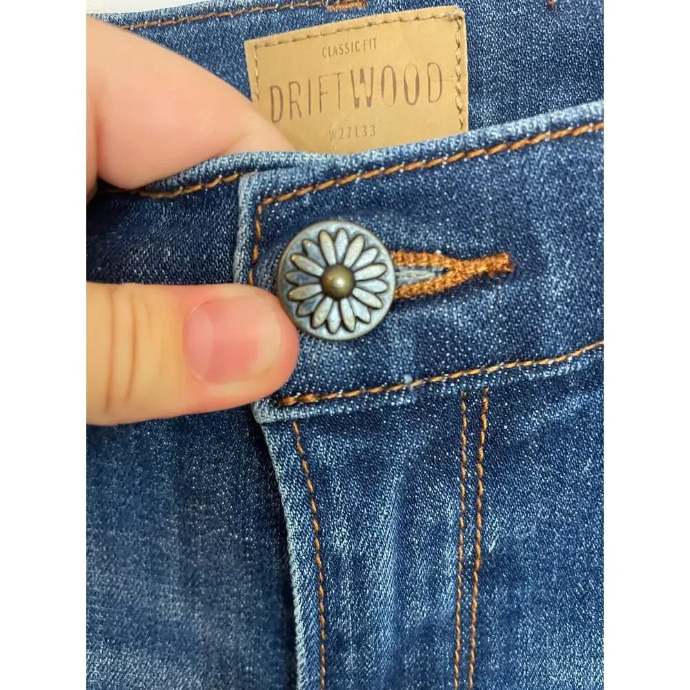 Driftwood Kelly Classic Fit Embroidered Floral Bootcut Jeans Womens 27 - Picture 10 of 14